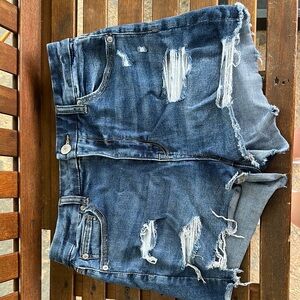 Distressed Denim Shorts